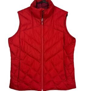 REI Down Puffer Vest Red Orange Size XL 90% Warm Spring Cabincore Gorpcore